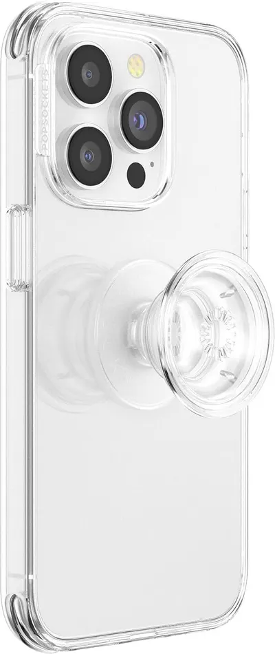 Shows the complete product in a clean, catalog-style presentation on a white background, allowing shoppers to see the transparent case design, reinforced corners, camera protection, and integrated…