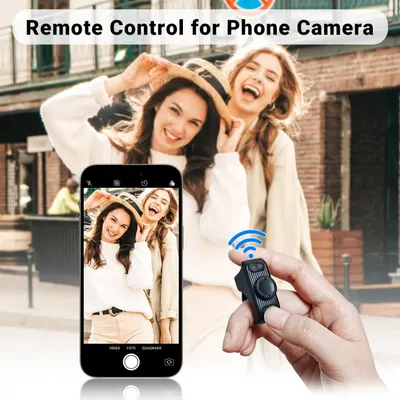 Demonstrates how to use the remote control device to wirelessly operate a phone camera for taking photos, showing shoppers the ease of capturing hands-free selfies and group photos. Highlights the…