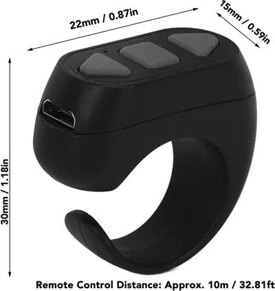Communicates the exact physical dimensions of the wearable remote control device and its wireless range capability to help shoppers understand its compact size and operational distance. Highlights…