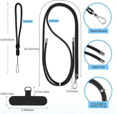 Provides exact physical dimensions of the lanyard and its components to help shoppers understand the size and fit for their needs. Breaks down the physical components and construction details of the…