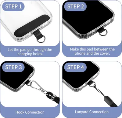 Demonstrates the step-by-step process for attaching a lanyard or strap to the phone case, helping shoppers understand the installation method and ease of use.