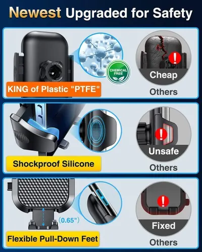 This image demonstrates the product's superior safety features by comparing three key upgraded components against cheaper or unsafe alternatives, reassuring shoppers that this product uses premium,…