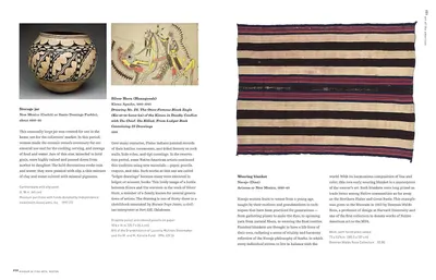 This image showcases multiple Native American artifacts from the museum's collection, presenting a curated selection of historical items including pottery, drawings, and textiles to communicate the…