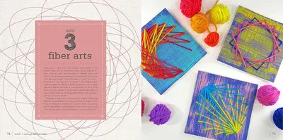 Introduces a craft activity unit teaching kids how to create fiber art projects using yarn and basic sewing skills, encouraging creative exploration with colorful materials.