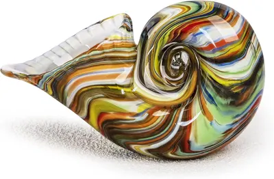 Provides a clean, distraction-free view of the glass pipe product showcasing its colorful swirled design and craftsmanship on a white background.