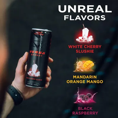 Showcases the brand's energy drink product line by displaying multiple flavor options available to help shoppers understand the variety and choose their preferred flavor.