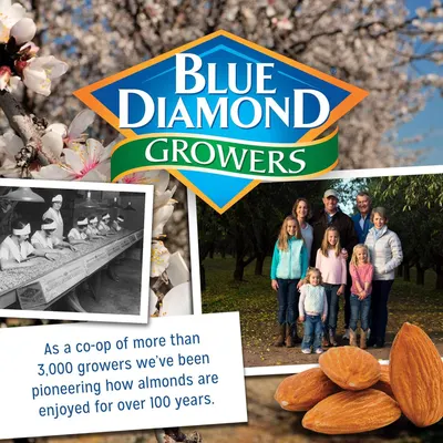 Communicates the brand's heritage and cooperative identity, emphasizing over 100 years of almond growing tradition and the family-owned nature of the growers to build trust and emotional connection.