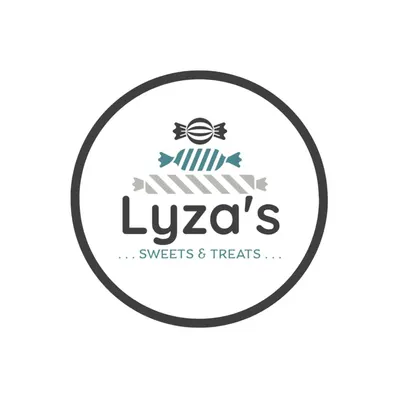 Establishes brand recognition and identity for Lyza's Sweets & Treats, communicating the brand name and product category to shoppers.