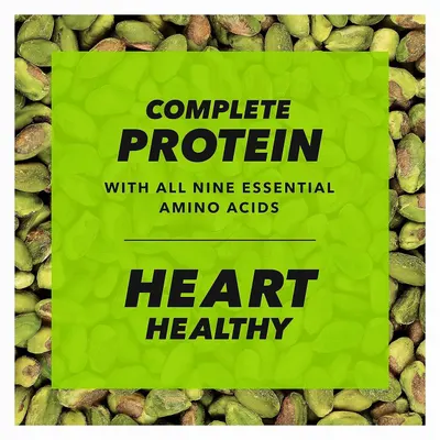 Communicates two distinct nutritional benefits of the product: that it provides complete protein with all nine essential amino acids, and that it supports heart health.