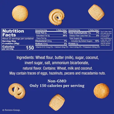Communicates multiple selling points including Non-GMO certification and low calorie count (150 calories per serving) to appeal to health-conscious shoppers.