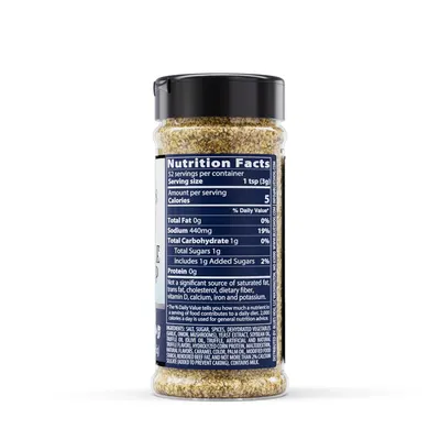 Displays the product packaging with nutrition facts panel visible, allowing shoppers to review nutritional information and ingredients before purchase.