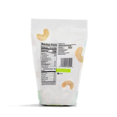 Displays the product packaging with nutrition facts and branding to give shoppers a clear view of what they will receive.