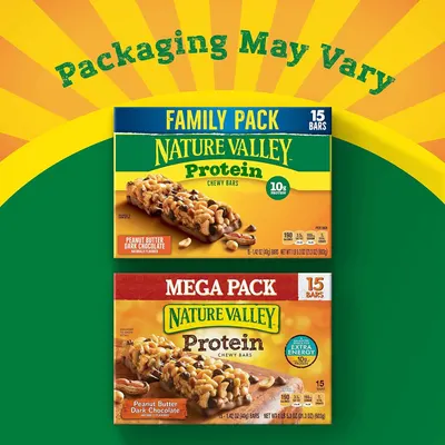 Shows the brand's different packaging options (Family Pack vs. Mega Pack) for the same product line, helping shoppers understand available size and format choices.