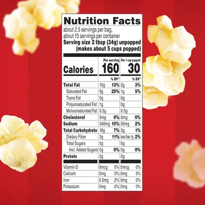 Provides detailed nutritional facts to inform shoppers about the product's calorie content, fat, sodium, and other nutritional values per serving.