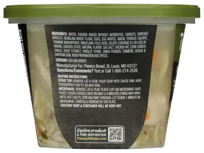 Provides clear step-by-step instructions for heating the soup on stovetop or microwave, ensuring the customer knows how to properly prepare the product.