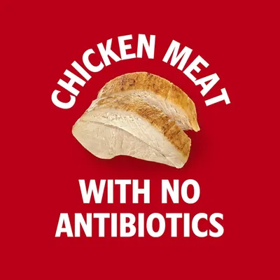 Communicates that the chicken meat is raised without antibiotics, reassuring health-conscious shoppers about product quality and safety standards. Highlights a single key benefit of the product—that…