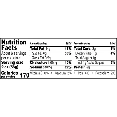Provides detailed nutritional information to help shoppers make informed dietary decisions about the product.