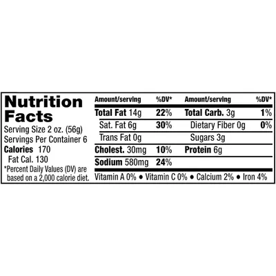 Provides detailed nutritional information to help shoppers make informed dietary decisions and understand the product's calorie, fat, carbohydrate, and protein content per serving.