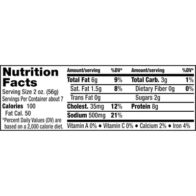 Provides detailed nutritional facts to inform shoppers about the product's calorie count, macronutrients, and daily value percentages for health-conscious purchasing decisions.