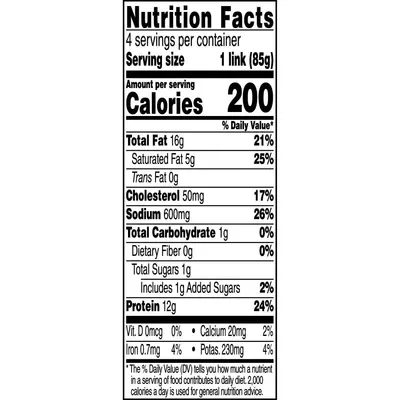 Provides mandatory nutritional information to help shoppers make informed dietary decisions about the product.