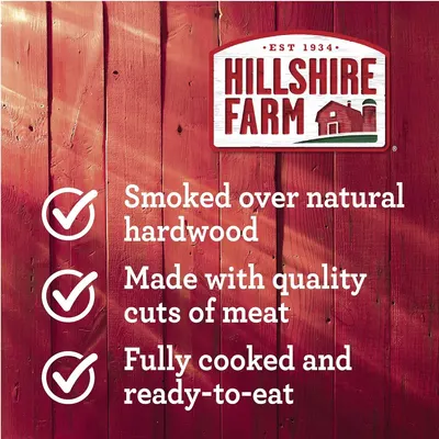 Communicates the brand's heritage (Est. 1934) and key product attributes (smoked over natural hardwood, quality cuts, fully cooked) to build trust and establish brand identity. Highlights three…