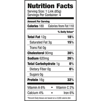 Provides detailed nutritional information to help shoppers make informed dietary decisions and understand the product's nutritional content per serving.