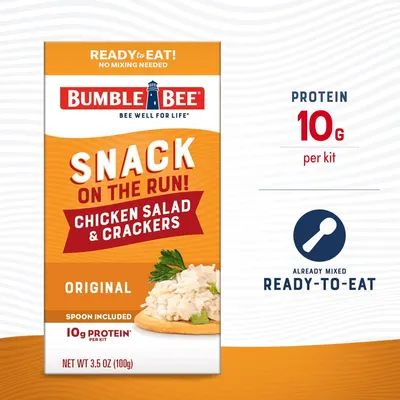 Highlights the high protein content (10g per kit) to communicate nutritional value and appeal to health-conscious shoppers looking for protein-rich snacks. Emphasizes the convenience of the product…