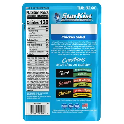 Showcases the StarKist Creations product line with more than 20 varieties, helping shoppers understand the full range of flavor options available from the brand.
