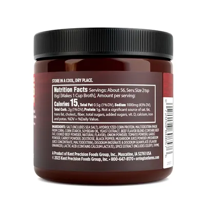 Provides a clean, catalog-style view of the product showing the nutrition facts and ingredients panel for shopper reference.