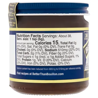 Communicates that the product has reduced sodium from 680mg to 510mg per serving, emphasizing a healthier nutritional profile to appeal to health-conscious shoppers.