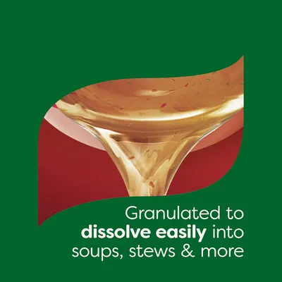 Communicates that the product is granulated for easy dissolution into soups, stews, and other dishes, emphasizing convenience and ease of use.