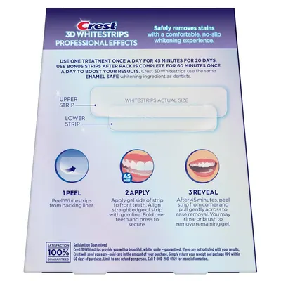 Provides clear step-by-step instructions on how to apply and use the whitening strips, making the product easy to understand and use for shoppers. Highlights the comfortable and no-slip whitening…