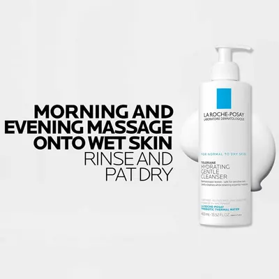 Provides clear step-by-step instructions on how to properly use the cleanser (massage onto wet skin morning and evening, then rinse and pat dry) to ensure effective results. Highlights the product's…
