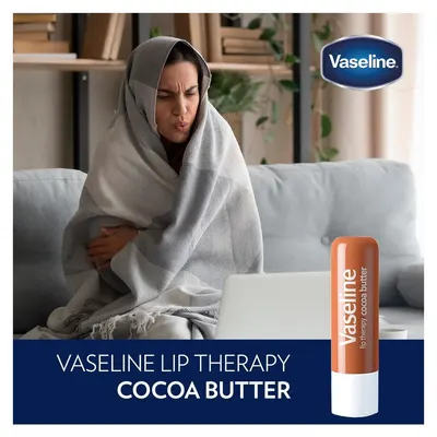 Demonstrates the product's use case for providing lip care and comfort during cold weather or when feeling unwell, positioning it as a solution for dry, chapped lips in challenging conditions.