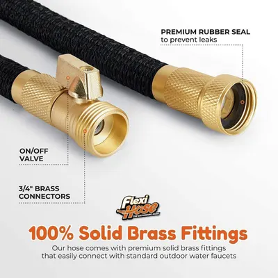 This image breaks down the key physical components of the hose fittings to demonstrate quality construction and functionality, reassuring shoppers about durability and leak prevention. Highlights…