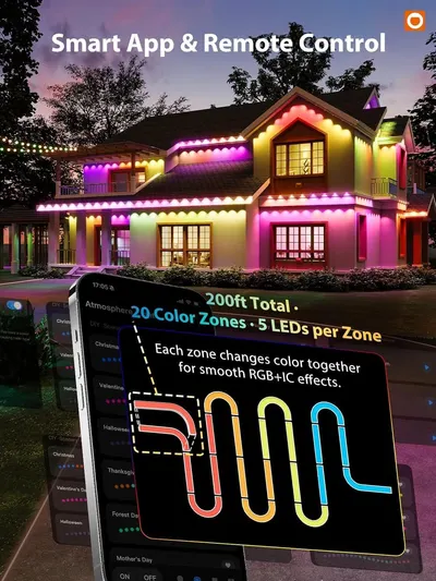 Communicates the impressive scale and technical specifications of the smart LED lighting system to demonstrate the product's extensive coverage and customization capabilities. Highlights the…