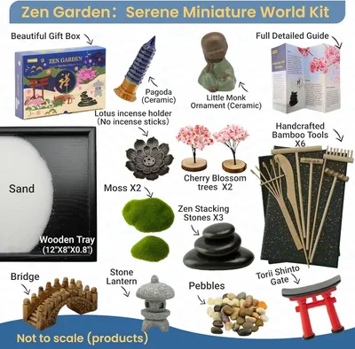 Shows all the items included in the kit to help shoppers understand the complete value and contents they will receive, including decorative elements, tools, and materials.