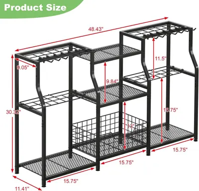 Communicates the exact physical dimensions of the product with detailed measurements to help shoppers understand the size and ensure it fits their space.