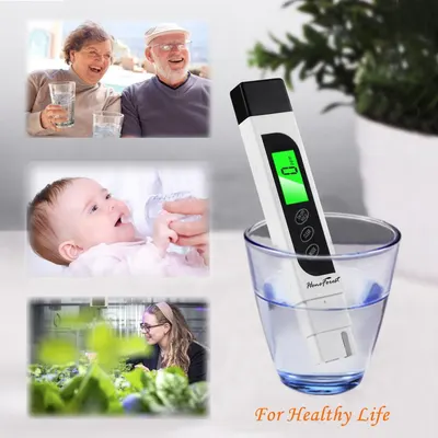 Demonstrates the water quality tester is suitable for multiple user groups and scenarios, from ensuring safe drinking water for elderly and infants to testing water for plants and gardening.