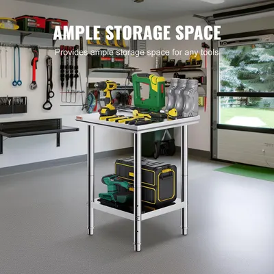 Demonstrates the product's generous storage capacity for organizing tools and equipment in a garage or workshop setting.