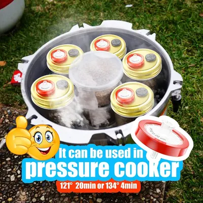 Demonstrates that the product (jar lids with pressure indicators) can be used in a pressure cooker, showing a specific use case with temperature and time specifications to reassure shoppers of…
