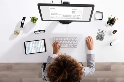 Shows the product in a real-world professional office setting to help shoppers visualize how it fits into their daily work routine.