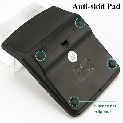 Highlights the physical safety features on the underside of the product, specifically the anti-skid pads and silicone anti-slip mat, to reassure shoppers that the product is stable and won't slide…