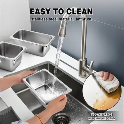 Communicates that the product is easy to clean due to its stainless steel construction and anti-rust properties, reassuring shoppers about low maintenance and durability.