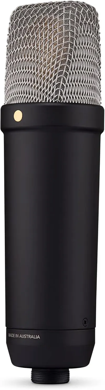 Provides a clean, catalog-style view of the microphone product to show its physical appearance and design details without distractions.