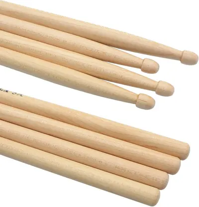 Displays the product clearly on a white background to show the physical appearance and design of the drumsticks without distractions.