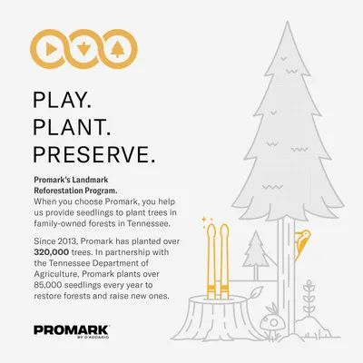 Communicates Promark's brand values and environmental commitment through their Landmark Reforestation Program, building emotional connection and trust by showing the brand's positive impact on…