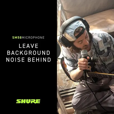 Communicates that the SM58 microphone effectively isolates vocals and rejects background noise, making it ideal for recording in noisy environments.