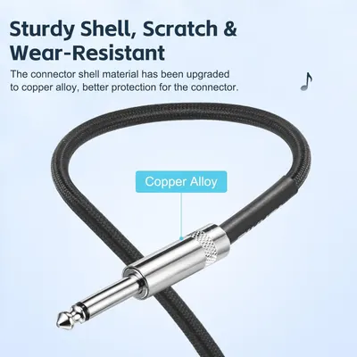 Highlights the upgraded copper alloy material used in the connector shell to communicate durability and superior protection against scratches and wear. Communicates the product's durability benefit…