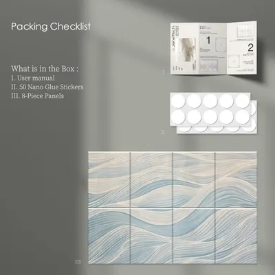 Shows the customer exactly what they will receive in the package, including the user manual, nano glue stickers, and decorative panels, to set clear expectations and reassure them about the…